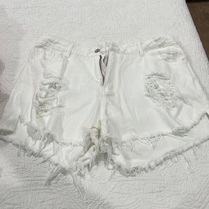 White Jean Shorts